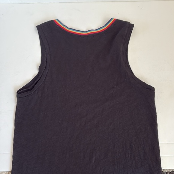 Goldie Lewinter rainbow tipped black crewneck tank top - Picture 15 of 15